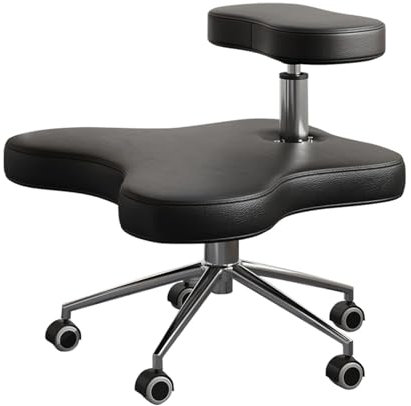 LULUMAIC Stuhl mit gekreuzten Beinen, ergonomischer Kniestuhl mit Rollen, Schreibtischstuhl für das Heimbüro, höhenverstellbarer Haltungsstuhl für Büro und Zuhause, Meditationsstuhl zur Linderung von