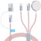Ladekabel für Apple Watch und iphone Ladegerät - 3 in 2 Charging Kabel Ladestation für iWatch Serien, 120cm USB C SchnellLadekabel für iPhone 15/14/13/12/11/iPad/AirPods, (Rosa)