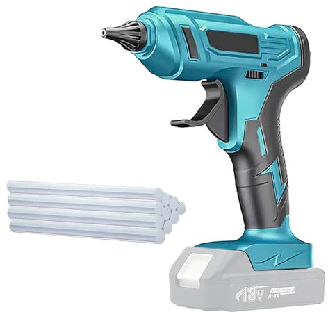 Heißklebepistole Klebepistole, Ersatz für Makita 18V BL1850,Akku-Heißklebepistole mit 10 Heißklebesticks,für Basteln, Kunst und Reparatur (Ohne Batterie)