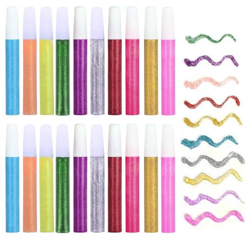 OVDGWC 0 Pezzi di Colla Glitter, Penna Adesiva Multicolore, Decorazione Glitter Artigianale Fatti A Mano Fai-da-Te, Colla Glitter Scintillante Creativa, Decorazione Adesiva Artistica per Bambini
