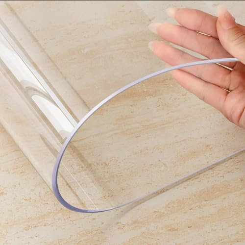 Schreibtischunterlage Dick und Stabil für Zuhause Küche, Unterlage Transparent 1MM Stärke Groß PVC Mehrfachfunktion für Bürostuhl für Arbeit, Zuhause, Arbeitszimmer Schreibtisch Stühle(140X280CM)