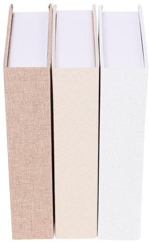 Set mit 3 Büchern aus Kunstleinen für Heim- und Büro-Dekoration, moderner Stil, Kaffeetisch- und Foto-Display