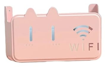 ZFIHAV Router Storage Box WiFi Wireless Router Wall Mounted Storage Box Easy To Install Router Storage Box For Office(Pink kitten)