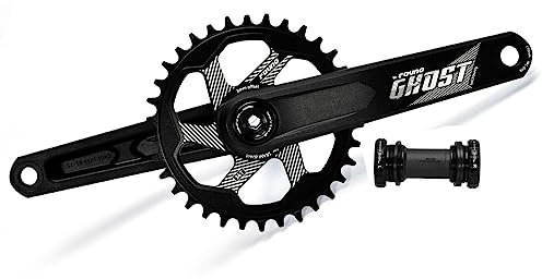 IBOWZ Fahrrad Kurbel Garnitur, GXP Fahrradkurbelgarnitur, 170 mm/175 mm Kurbelarmsatz, Mountainbike, 30T/32T/34T/36T, einzelnes Kettenblatt, Hohle integrierte MTB-Kurbelgarnituren mit Tretlager