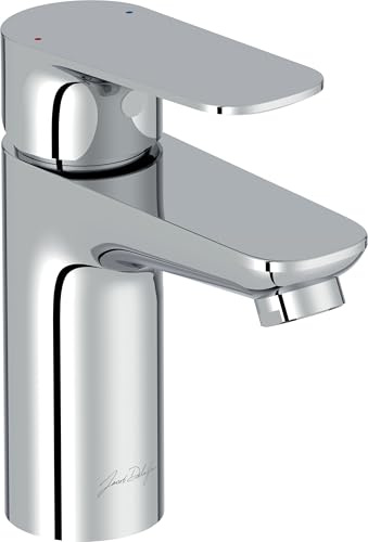 JACOB DELAFON Grifo lavabo con desagüe automático Aireador antical Cromo | Grifería de lavabo o lavamanos Ahorro de agua Metal (Latón Cromado) Baja sonoridad Muy duradero Con flexibles Óscar Moderno