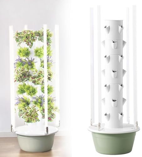 Hydroponics Growing System - Automated Aeroponics Indoor Tower Garden with LED Grow Lights, Vertical 5-Layer Aquaponics Herb Garden Kit
