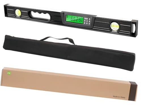 XoTiq Inclinómetro, Nivel Magnético Digital, 60cm Nivel Digital Torpedo Inclinómetro Ángulo Finder Gauge Nivel de Burbuja Base magnética Luz de Fondo, Regla de Fondo, Pantalla LCD, a Prueba de Golpes