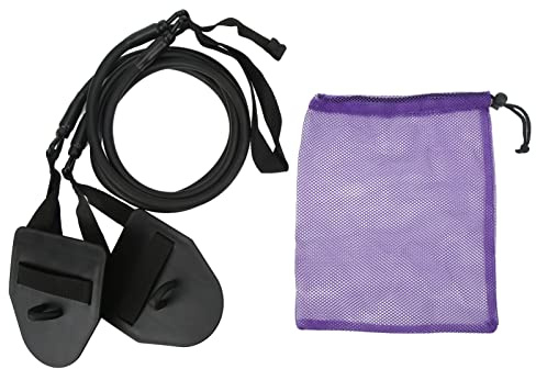 Bandes élastiques noires pour la musculation des bras et la natation, avec plaquette pour la natation en intérieur et en extérieur.