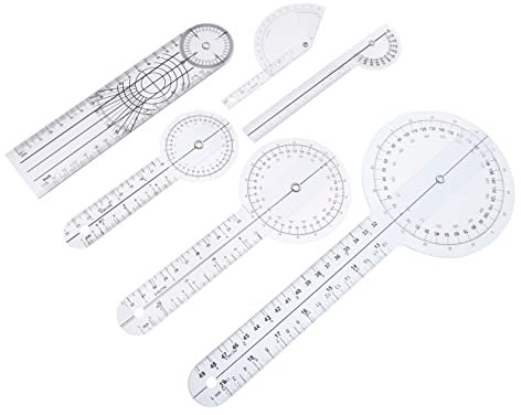 SHINEOFI Set 6 Pezzi Righello Angolare in Plastica per Goniometro Medico, Misurazione Accurata e Facile da Trasportare, per Articolazioni e Terapia Fisica