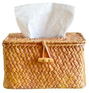 Caja de pañuelos de imitación tejida, contenedor de servilletas de escritorio, dispensador de papel higiénico, soporte para pañuelos faciales, contenedor de almacenamiento de servilletas para baño