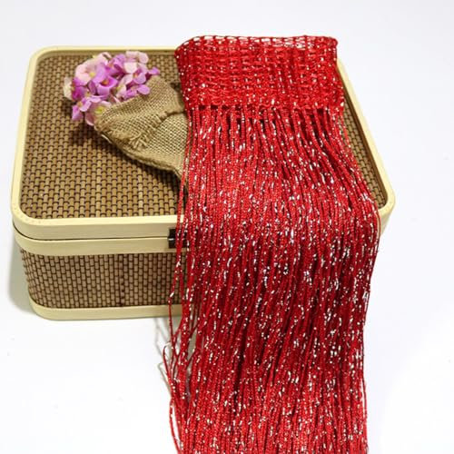 Highdi Tenda a Fili per Porta e Mosche, Tende Antimosche per Porte Esterne Interno, Matrimoni Bar Ristoranti Porte, Tinta Unita (grande rosso 11,1x2m)