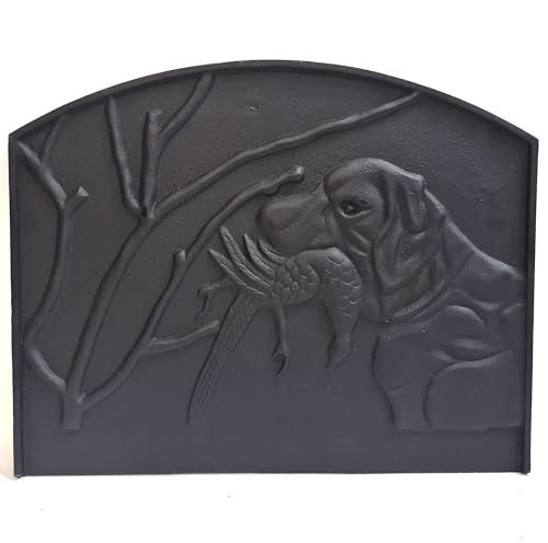 Hunting Dog Cast Iron Fire Back 19'' Wide - Cast Iron
