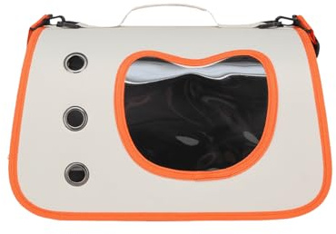 Katzenboxe Flugzeugtauglich, wasserdichte Transportbox Katze mit transparentem Fenster, Faltbare Katzentasche Transporttasche mit Einstellbar Schultergurt katzenbox für Katzen Kleiner Hund Welpe (D)