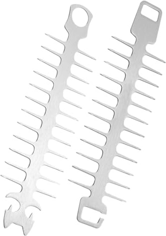 POPETPOP 2 pièces Brochettes Acier Inoxydable Multifonction pour Barbecue à Viande et Fruits Réutilisables Ustensiles Pratiques pour Grillades Plein Air et Camping