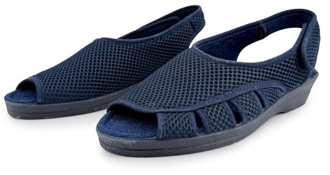 JOMIX Sandales Femme Confort Respirantes avec Scratch Chaussures Été Légères avec Bride Réglable Bout Ouvert Semelle Antidérapante pour Maison Quotidien et Petites Sorties