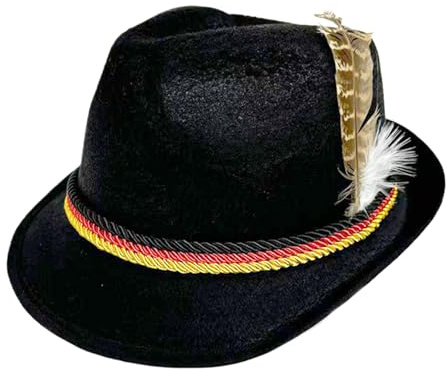 Pruojhw Hüte, Kostümzubehör, Oktoberfest-Hüte Retro-Bayern-Trachtenhut, Filzhut mit Feder für Erwachsene, Halloween-Party, Oktoberfest, bayerische Verkleidung, Rollenspiele und Cosplay