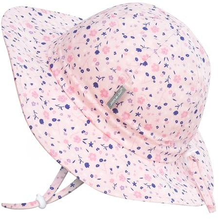 JAN & JUL Grow-with-Me Large Brim Cotton Floppy Sun Hat with UV Protection for Girls