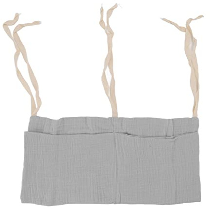 LMHHMIN Babybett-Aufbewahrungs-Hängetasche, 2 Taschen, Verstellbarer Riemen, Säuglingsbett-Aufbewahrungstasche für Spielzeug (Grau)