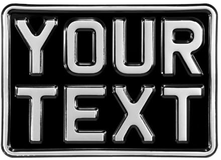 Motorbike Black Pressed Aluminium Number Plate 7” x 5” (180 x 130mm) – Double Border – Show Plate Option – Quad, Bike, ATV, Scooter & Off-Road Use non-Road Legal