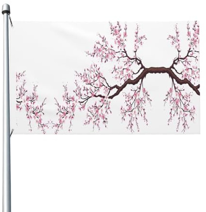 Cherry Blossoms Tree Patterned garden flags, double-sided decorative flags, suitable for lawns, balconies, porches, etc.