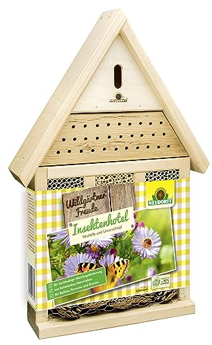 Neudorff Wildgärtner Freude Insektenhotel als Nist- und Überwinterungshilfe für Wildbienen, Marienkäfer, Florfliegen u.a., 1 Stück