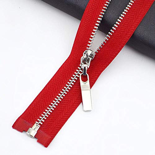 2 / 5pc 3# Metall 40/50/60 / 70cm Open-End Auto Lock Reißverschluss für g Bag Bagpack Jacke Jeans Rock Kleidungsstück Zubehör, rot, 5pcs