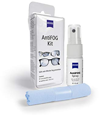 ZEISS AntiFOG Kit, De-Misting Treatment for Glasses & Spectacles, Fog Prevention 15ml Spray + Cloth(Twin Pack)