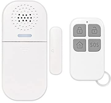 Lancoon Burglar Alarm Sensor with Wireless Remote Control Magnetic Strip LED Indicator Adjustable Sound Level Built in 130 dB Siren Long Standby for Door Window Home Safety