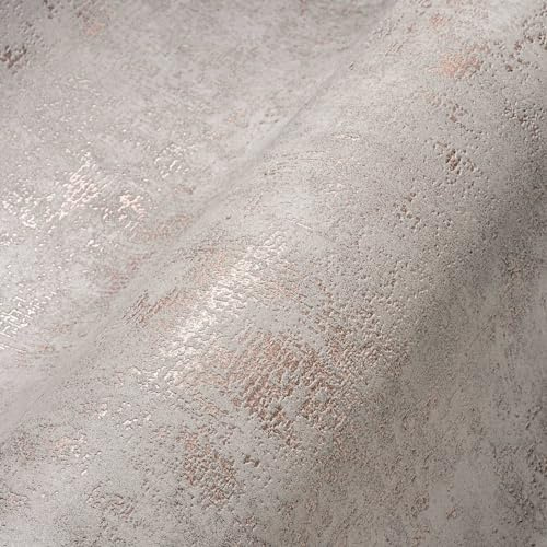 A.S. Création Strukturtapete Metallic Effekt Grau Braun THE BOS 388328 Vliestapete mit Glanzeffekt 10,05 m x 0,53 m Made in Germany