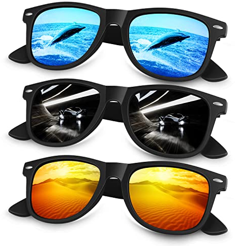 Sunier 2025 Hoher Schutz Sonnenbrille Herren Damen Polarisiert Retro Vintage 100% UV-Schutz Klassisch Golf Fahren Fahrende Angeln Reisen Cat 3 CE