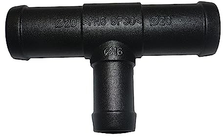 1, 2, 3, 5 oder 10 Stück T-Schlauchverbinder reduziert 20 mm 16 mm 20 mm PA GF30 T Stück schwarz (2)
