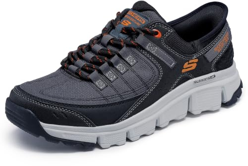 Skechers Men's Summits AT Hands Free Slip-in Sneaker, Gray/Orange, 9