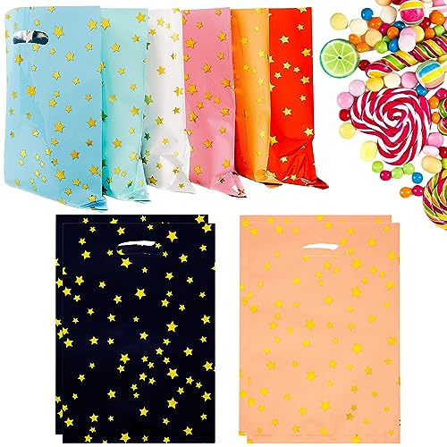40 Stück Sterne Party Geschenktüten Kinder,Geburtstagstüten Partytüten Candy Cookie Tüten Plastik Mitgebsel Tüten Kleine Geschenktüten für Mädchen und Jungen,Geburtstagsfeier,Weihnachten,Hochzeiten