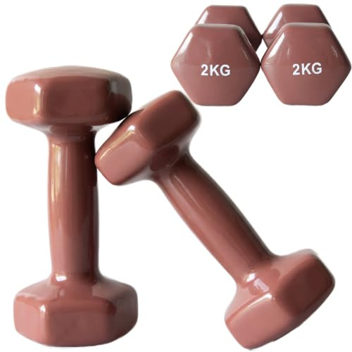 molti Vinyl Hanteln 2er Set, Kurzhanteln mit rutschfester Oberfläche & Hexagon-Form, 2 × 0,5–3 kg, ideal für Fitness, Gymnastik & Zuhause