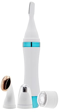 4-in-1 Elektrorasierer Damen mit 4 Scherköpfen und Hornhautentferner | Rosa Abs Ausführung, Präzises Trimmen und Schneiden, für Frauen als Persönliches Pflegegerät