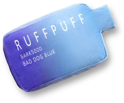 Ruff Puff Niedliches Plüsch-Hundespielzeug – lustiges Parodie Welpenspielzeug mit Quietscher – Hundegeburtstagsgeschenk (blau)