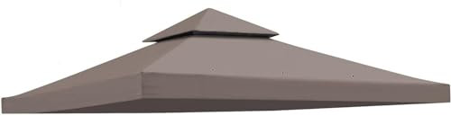 FORALEBEN Ersatzabdeckung für Pavillon, 3 x 3 m, für doppelstöckige Überdachung, Terrasse, Gartenpavillon, Outdoor, Grill, Dachabdeckung, Unterstand (Taupe)