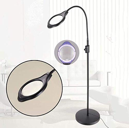 JKSVTF Magnifier 2X/4X Magnifier Lamp110mm Floor Lamp3 Color Temperature Adjustments Magnifying Glass Foldable Swivel Height Adjustable for Beauty Manicure Tattoo