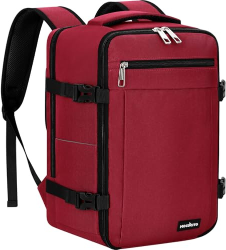 MOCOCITO Handgepäck Rucksack für Ryanair 40x20x25, Untersitz-Kabinentasche, Maximale Größe der Kabinenreisetasche Flugtasche, Gepäck Weekender mit Schultergurt Handtasche Sporttasche-20L(Rot)