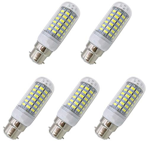Aoxdi 5 Stück B22d LED Leuchtmittel 10W, Kaltweiß, LED Lampen | 69 SMD 5730 Glühbirnen Birne, B22 Bajonett LED Leuchtmittel, AC220-240V