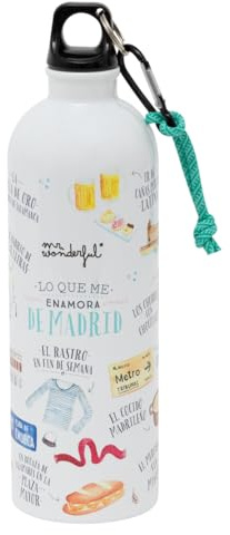 Mr. Wonderful - Botella térmica - Madrid - Botella de Acero Inoxidable de Doble Capa - Cierre Hermético - Libre de BPA - 750 ml.