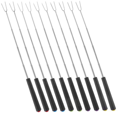 PAMINGONO Edelstahl Grillgabeln Set Robuste BBQ Fleischgabeln Für Das Grillen Und Braten Ausziehbare Grillgabeln Für Perfekten Grillgenuss Grillzubehör Für Fleisch Und Gemü