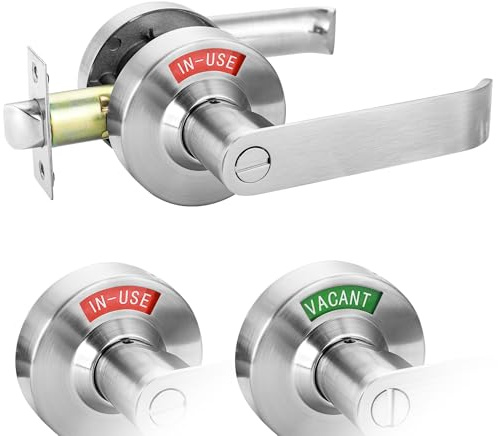 Malimali Vacant Occupied Bathroom Door Handle, Commercial Door Handle Locks
