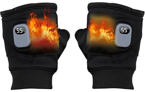 Portable Heating Gloves, Beheizbare Handschuhe Damen Herren, 3 Stufige Beheizte Wiederaufladbare Beheizte Handschuhe, Touchscreen Heizung Winterhandschuhe, Wärmehandschuhe für Outdoor (Schwarz, 1)