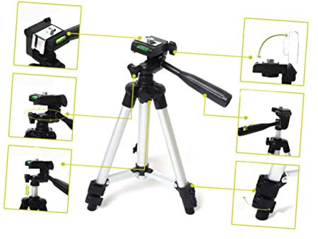 OKUMEYR Treppiede Regolabile Braccio Stabilizzatore Per Smartphone e Fotocamere Compatibile Dispositivi