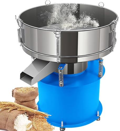 DPQYJPP Automatic Powder Sifter, Electric Sieve Shaker Vibrating Machine with 60 Mesh Sieve Screen, Flour Sifter for Flour Powders 220V for Metal Chemical Industries Sand Soil