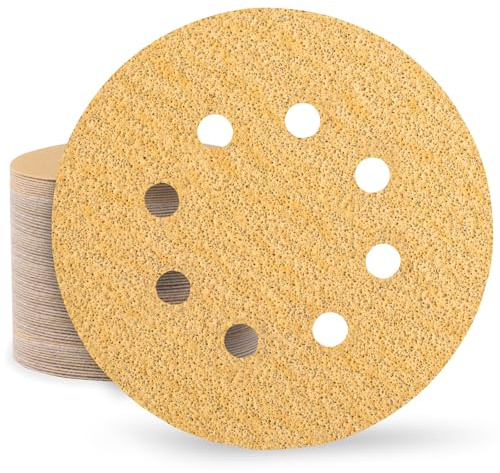 Huopueit 80 Pièces Disques Abrasifs 125mm Grain 40 Disque Poncage 8 Trous Papier Abrasifs pour Ponceuse Excentrique
