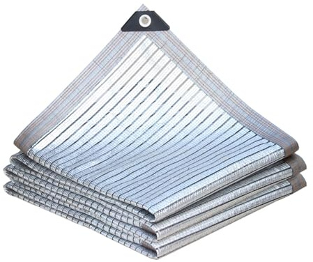 Toldo Vela Sombraje, Malla Sombreadora 75% Red de Sombra de Aluminio con Ojales para Pérgola Patio Invernadero Plantas de Jardín(1.0x2.0 m/3.3x6.6 ft)