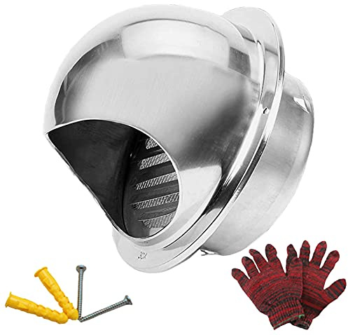 Genérico Puerto De Escape De Acero Inoxidable 304, Rejilla De Ventilación Circular, Campana Extractora A Prueba De Lluvia Y óxido, Hebilla Triangular De Diámetro Ajustable (3.2 Inches (80 mm))