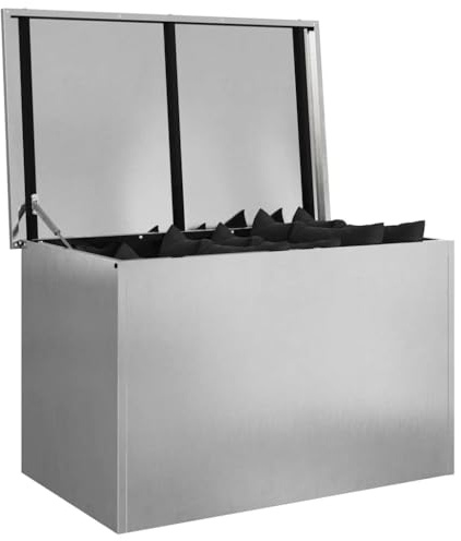 vidaXL Gartenlagerkissenbox Verzinkter Stahl 80 x 50,5 x 50 cm 175 L